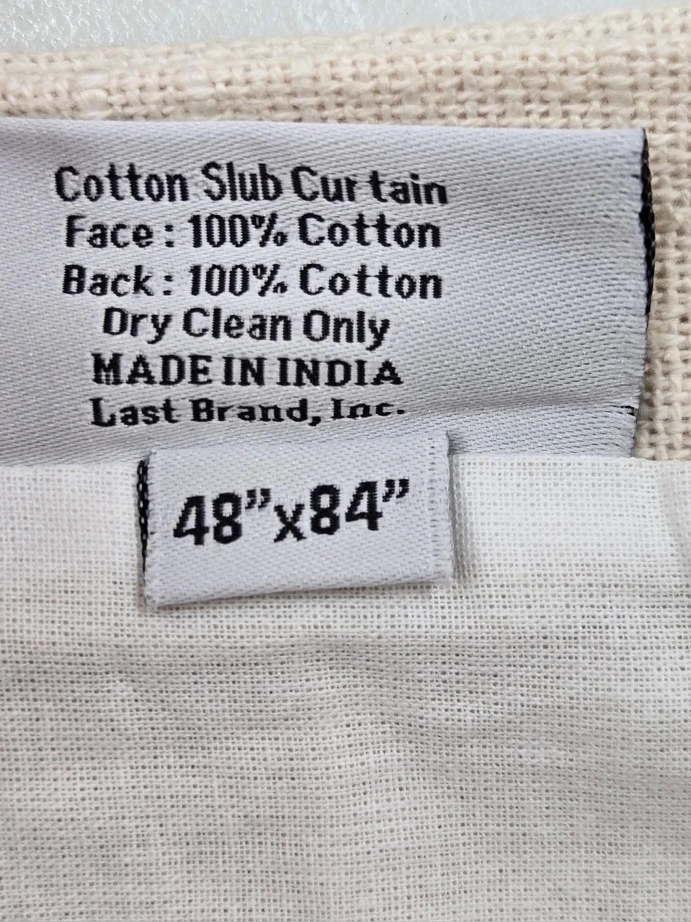 NWT QUINCE Set Of 2 48x84 Cotton Slub Curtains Natural 0779